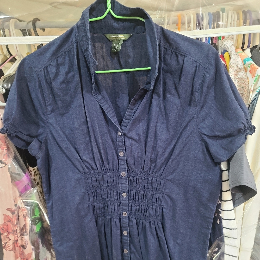Eddie Bauer navy blouse XL